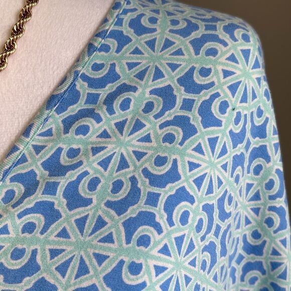 EUC Vineyard Vines Blue/Mint Faux Wrap Dress - Picture 2 of 5